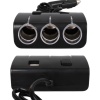 Olesson 1506 12-24V Çift USB Girişli 120W 80 CM Kablolu 3LÜ Araç Çakmak Çoklayıcı
