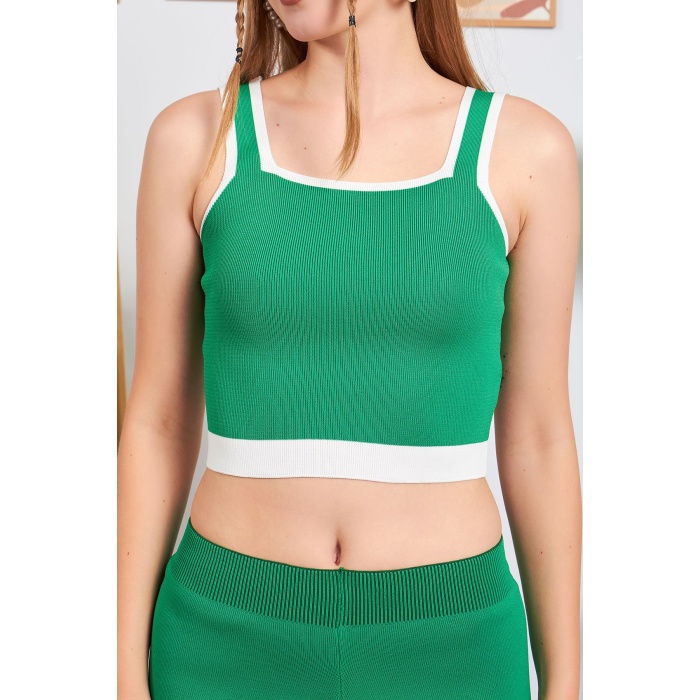 İntersia Örgü Crop Triko Bluz