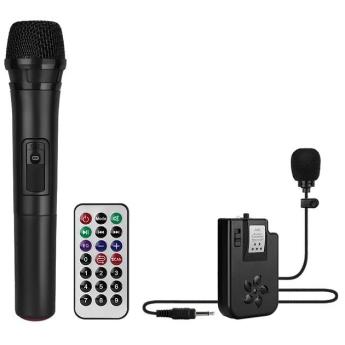 Magicvoice MV-2016 USB-SD-BT 1 El + 1 Yaka Mikrofonlu 175W Taşınabilir Şarjlı Hoparlör Anfi