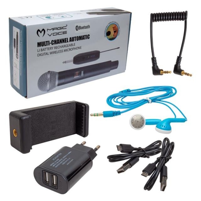Magicvoice Mv-19602 UHF Kablosuz Kamera Uyumlu Bluetooth İkili Mikrofon Set