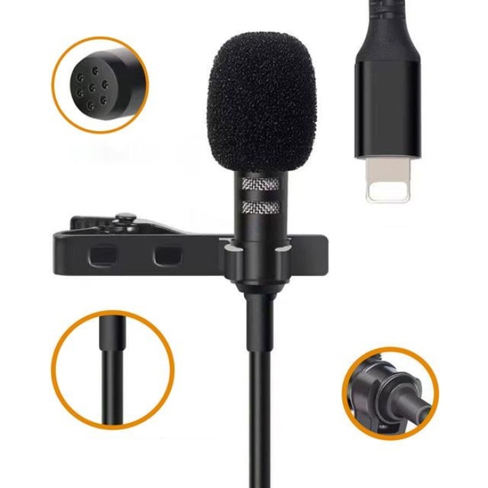 Magicvoice JH-041 Cep Telefonu için Lightning Youtuber Yaka Mikrofonu