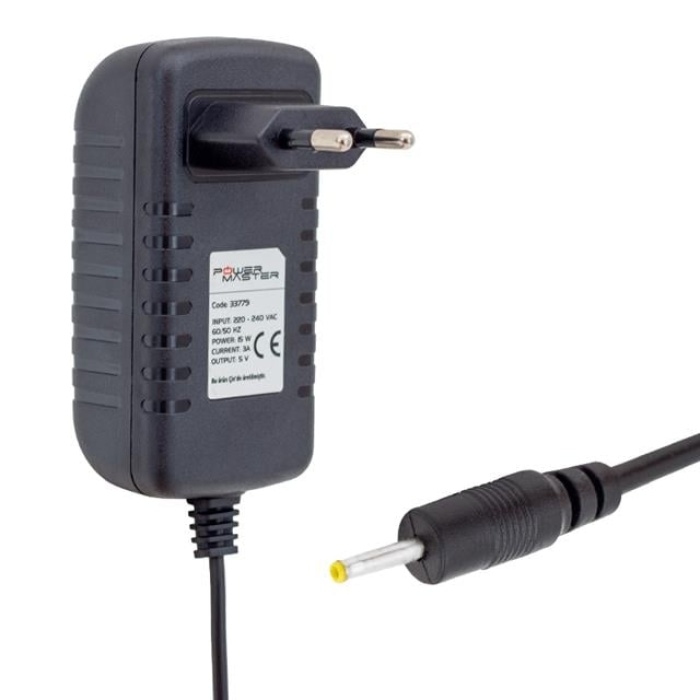 Powermaster PM-33779 5 Volt - 3 Amper 2.5*0.7 Mm Uçlu Plastik Kasa Priz Tipi Adaptör