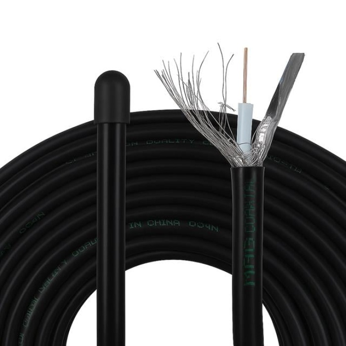 Mag Rg6/U6 Bakır Cu/Cu 80 Tel Siyah Anten Kablosu (100 Metre)