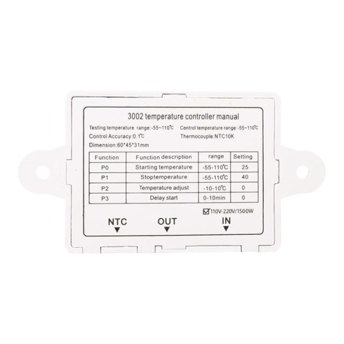 PowerMaster XH-W3002 Dijital Kuluçka Sıcaklık Termostat Kontrol Anahtarı Modülü 220V