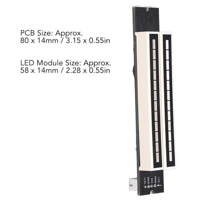 PowerMaster PM-26793 12Bit Led Müzik Seviyesi Gösterge Modülü Turuncu Kırmızı DC12Volt