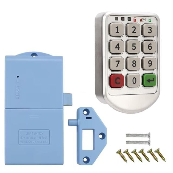 PowerMaster PM-26723 Tuş Şifreli Gri Çekmece Dolap Kilidi (2li Paket)