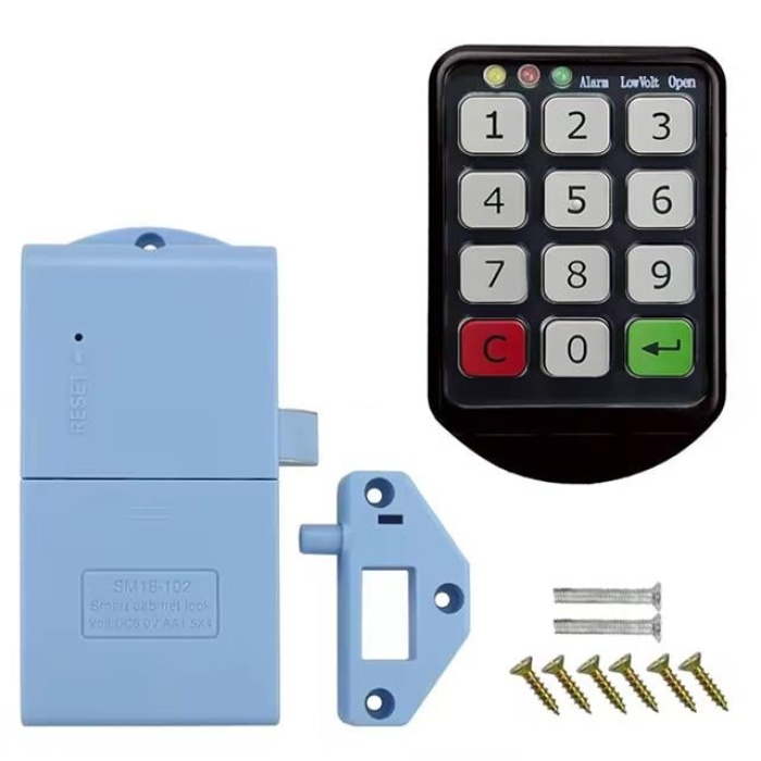 PowerMaster PM-26724 Tuş Şifreli Siyah Çekmece Dolap Kilidi (2li Paket)