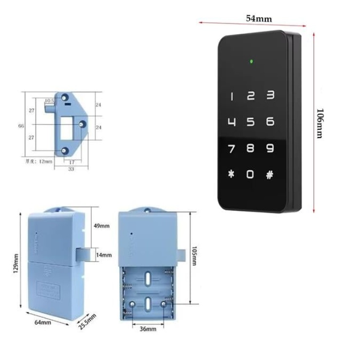 PowerMaster PM-26728 RFID Ve Tuş Panelli Dijital Elektronik Kapı Dolap Kilidi (2li Paket)