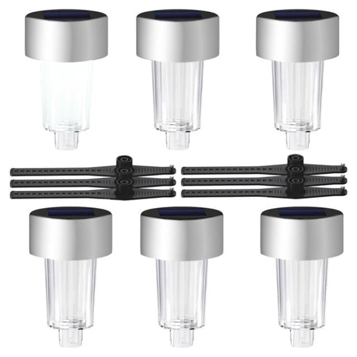 Powermaster PM-26960 Metal Gövdeli Dc 5V Beyaz Solar Balkon-Havuz-Bahçe Lambası (6lı Paket)