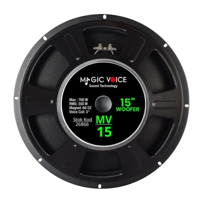 Magicvoice MV-15 Maks. 700 Watt / Rms 350 Watt 15” Siyah 38 Cm Woofer Yedek Hoparlör