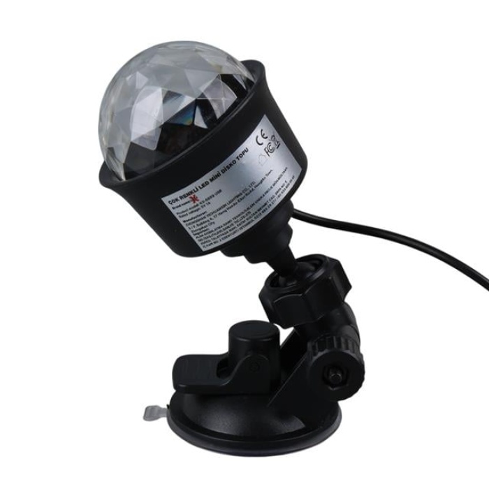 Ledx AL-KX-6889 Projeksiyon Atmosferli Usbli 4 Watt Şarjlı Sihirli Rgb Led Disko Topu