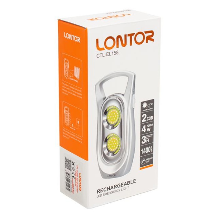 Lontor CTL-EL158 İki Kademeli 2 Cob Ledli Şarjlı Işıldak Fener