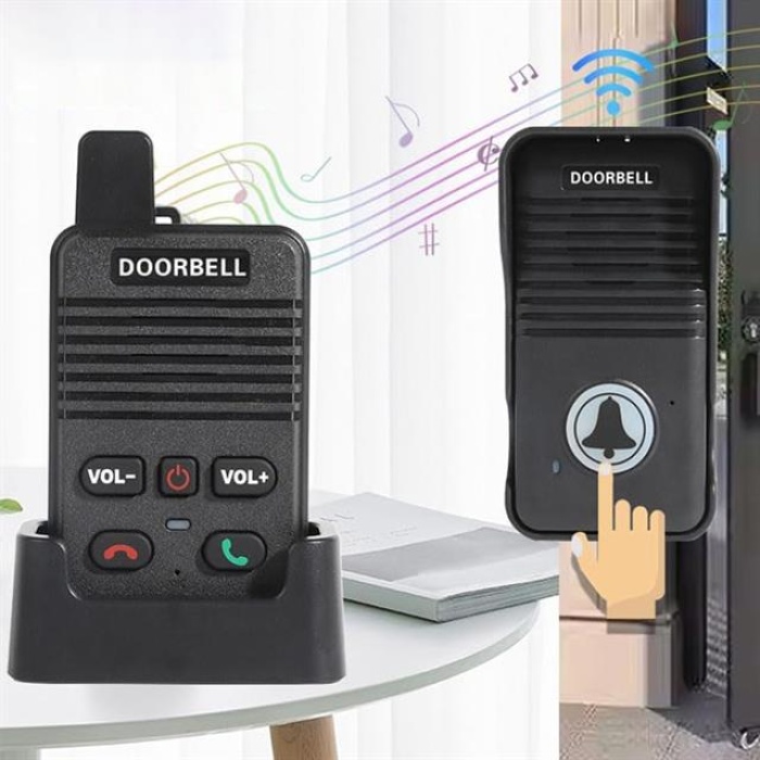 Magicvoice MV-28437 Kablosuz 200 Metre Sesli İki Yönlü Konuşmalı Ev-Daire-Ofis-Apartman İçin Şarj Edilebilir Kapı Zili