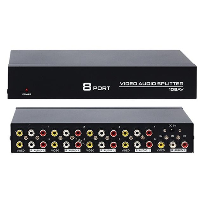 Powermaster 8 Port Video Audio Splitter
