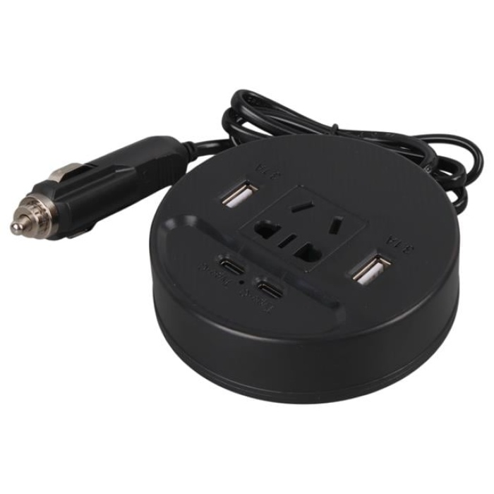 Olesson 1667 DC 12-24V 150W Oto Araç Power İnverter Çift TYPE-C - Çift USB - 220V Üniversal Priz Girişli