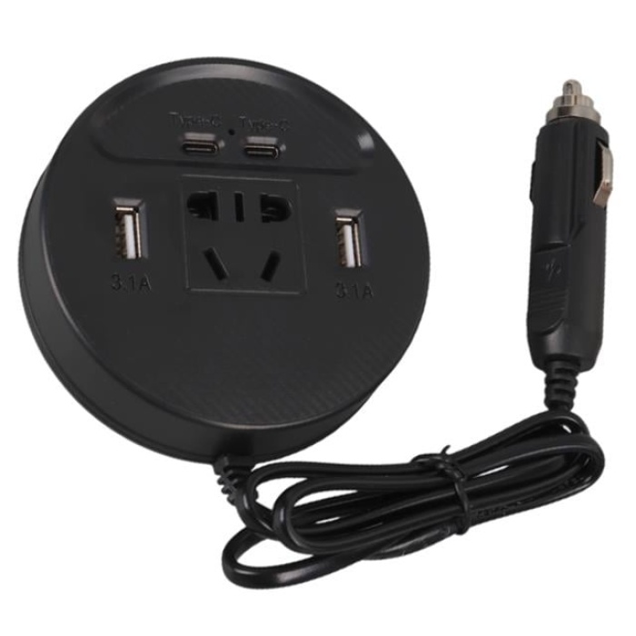 Olesson 1667 DC 12-24V 150W Oto Araç Power İnverter Çift TYPE-C - Çift USB - 220V Üniversal Priz Girişli