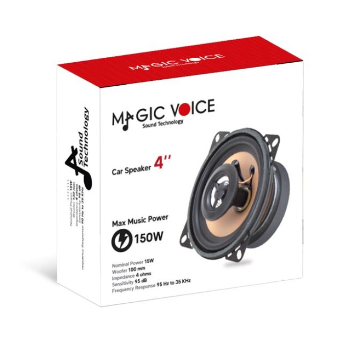 MagicVoice MV-2004 150 Watt 10 Cm Tweeterlı Tekli Oto Hoparlör