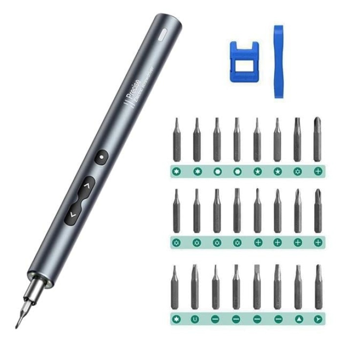 PowerMaster PM-28475 24 Uçlu Başlıklı Mini Şarjlı Tornavida Seti Yüksek Torklu Aydınlatmalı