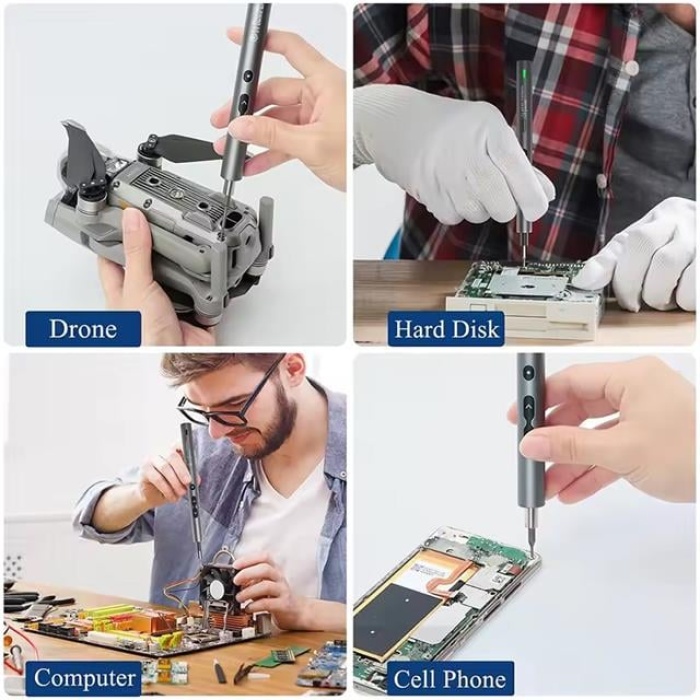 PowerMaster PM-28475 24 Uçlu Başlıklı Mini Şarjlı Tornavida Seti Yüksek Torklu Aydınlatmalı