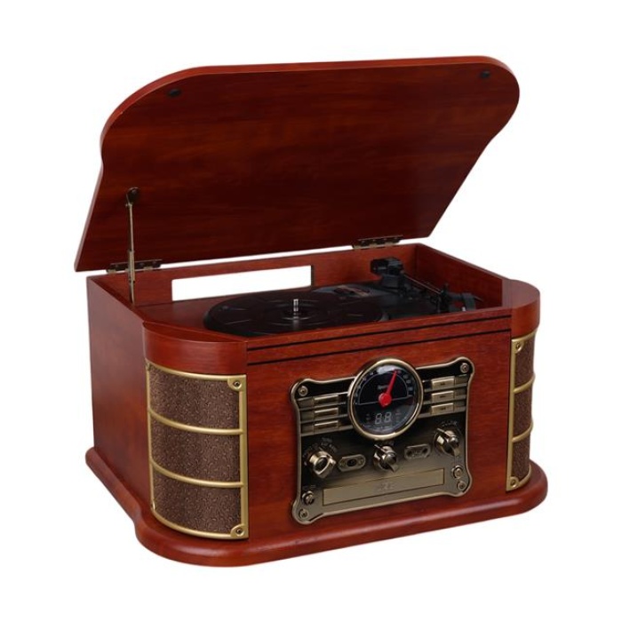 MagicVoice F38 Retro Vintage Pikap - CD - Kaset - Radyo - Bluetooth - Aux - USB Mp3 Çalar