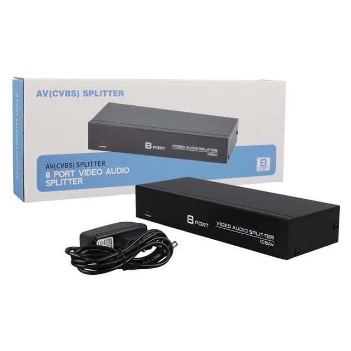 Powermaster 8 Port Video Audio Splitter