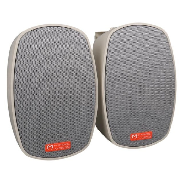 MagicVoice MV-22 12 CM 40 Watt Komütatörlü Hat Trafolu Krem Beyaz Sütun Hoparlör (2li Takım)