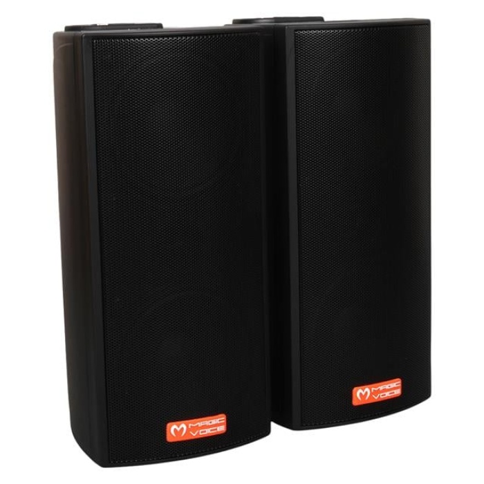 MagicVoice MV-19 2x7.5 CM 40 Watt Komütatörlü Hat Trafolu Siyah Sütun Hoparlör (2li Takım)