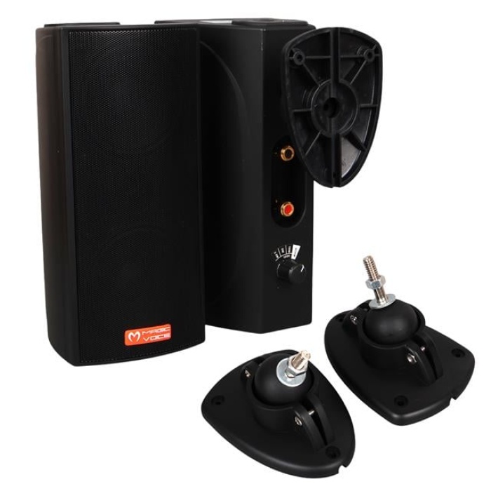 MagicVoice MV-19 2x7.5 CM 40 Watt Komütatörlü Hat Trafolu Siyah Sütun Hoparlör (2li Takım)
