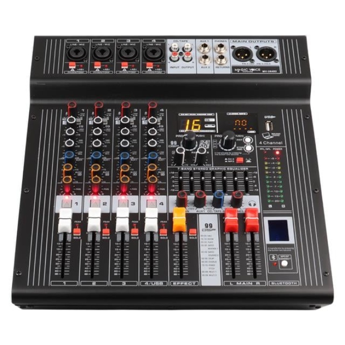 Magıcvoıce Mv-26492 4 Kanal 2X350 Watt Usb/Sd/Bluetooth Power Mıxer