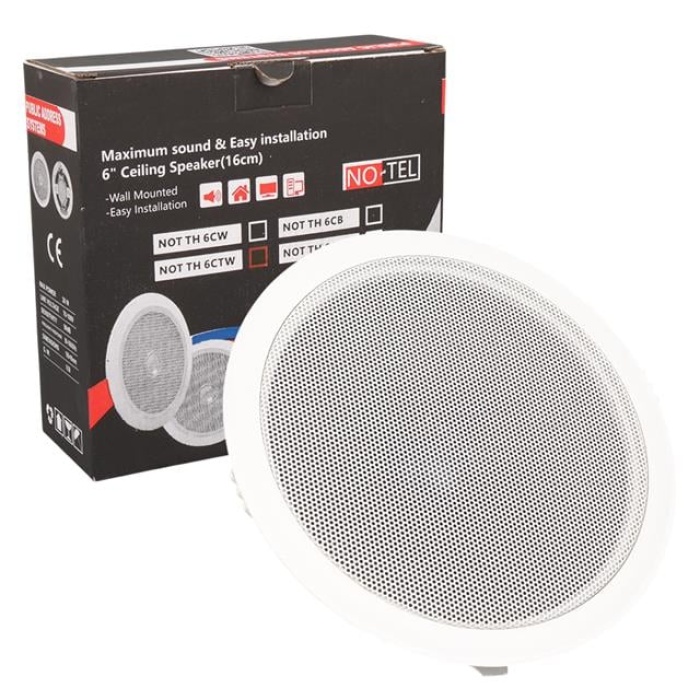 NO-TEL TH6CTW 6 16 CM 20 Watt Beyaz Alçıpan Trafolu Hoparlör