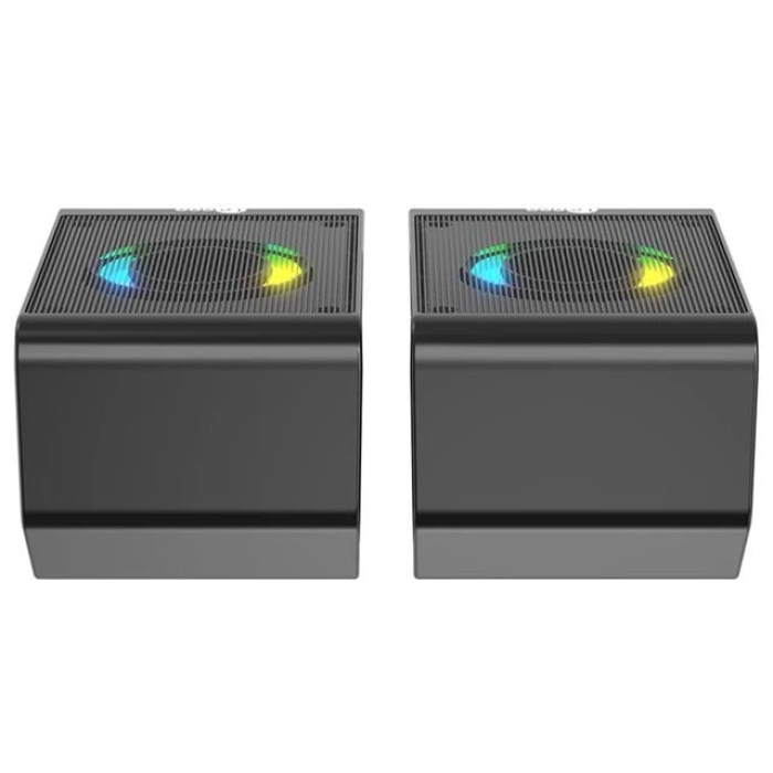 Lecoo DS100 Rgb Aydınlatmalı Kablolu Stereo Siyah 6 W Soundbar 1+1 Masaüstü Hoparlör