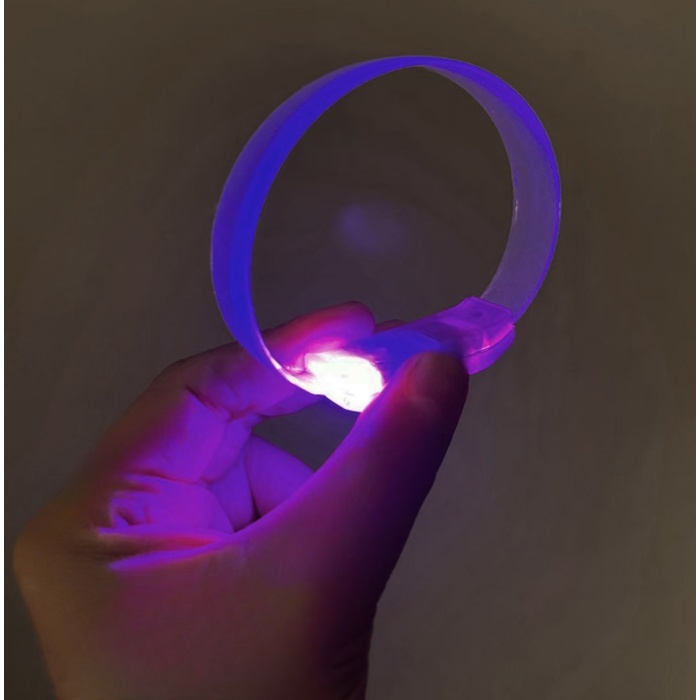 3 Modlu Pilli LED Işıklı Esnek Parti Bilekliği Mor