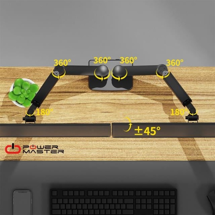 PowerMaster PM-252D 13-32 Amortisörlü Stand Tek Kol LCD-LED Gaming Monitör Tutucu Stand Askı Aparatı