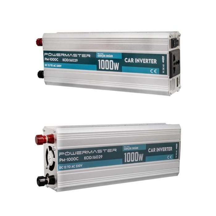 Powermaster PM-1000C 12 Volt 1000 Watt Lcd Ekranlı Power İnvertör