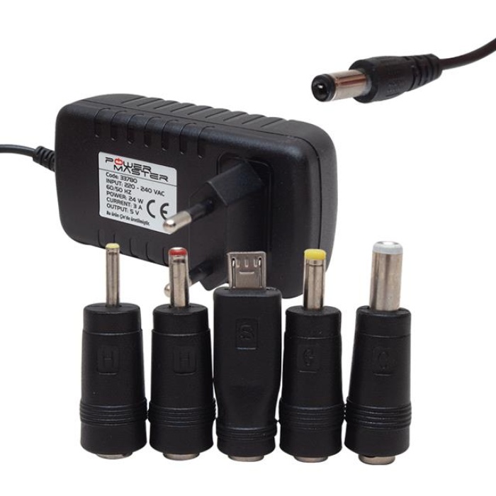 Powermaster PM-33780 5 Volt - 3 Amper - 15 Watt Çok Uçlu Universal Adaptör