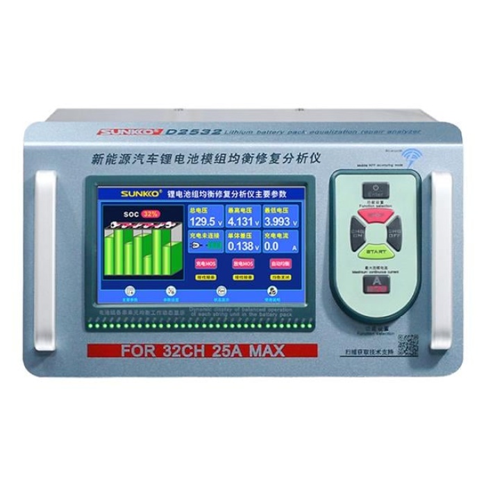 Sunkko D2532 Elektrikli Araç Lityum Batarya Akü Modülü Dengeleyici - Test Cihazı Analizörü