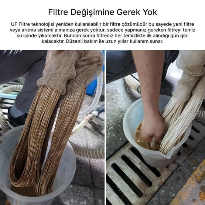 PowerMaster PM-28653 Ana Hat Su Arıtma Sistemi 5.000 L/Saat Paslanmaz Çelik Gövdeli Yıkanabilir UF-PVDF Filtreli