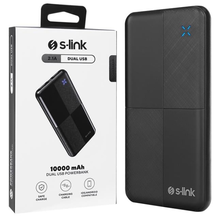 S-Link IP-G12N 10.000mAh MicroUSB + TYPE-C Siyah Taşınabilir Pil Şarj Cihazı Powerbank