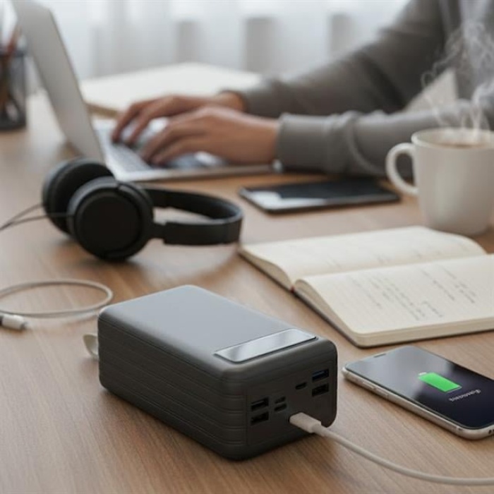 POWERWAY TX80 DİJİTAL GÖSTERGELİ  IŞIKLI ORJİNAL 80000 MAH KABLOLU POWERBANK