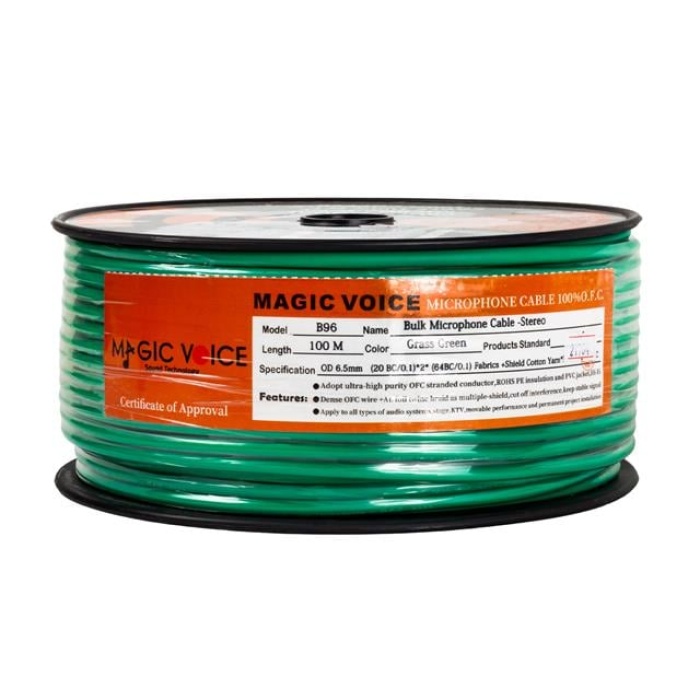 Magicvoice Mi̇krofon Kablosu Stereo 1. Kali̇te 100 Metre Yeşil