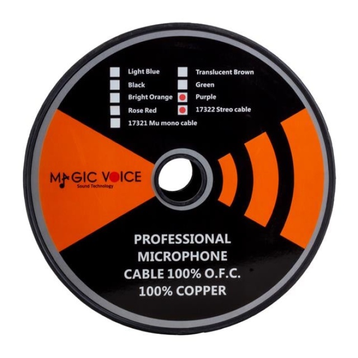 Magicvoice Mi̇krofon Kablosu Stereo 1. Kali̇te 100 Metre Mor