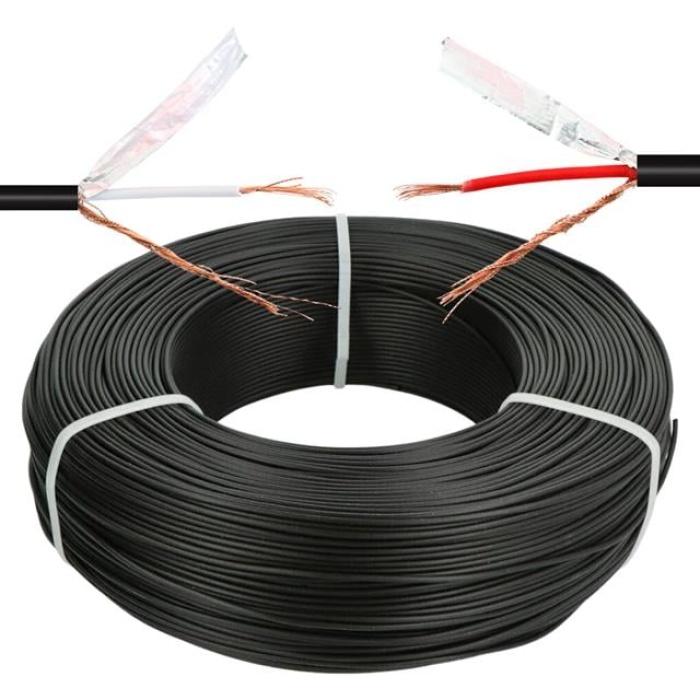 MagicVoice AV808 0.20Mm Kesit Bitişik ve Blendajlı İkili 100 Metre Kalın Walkman Mikrofon Ses Kablosu (OD:8.0Mm)