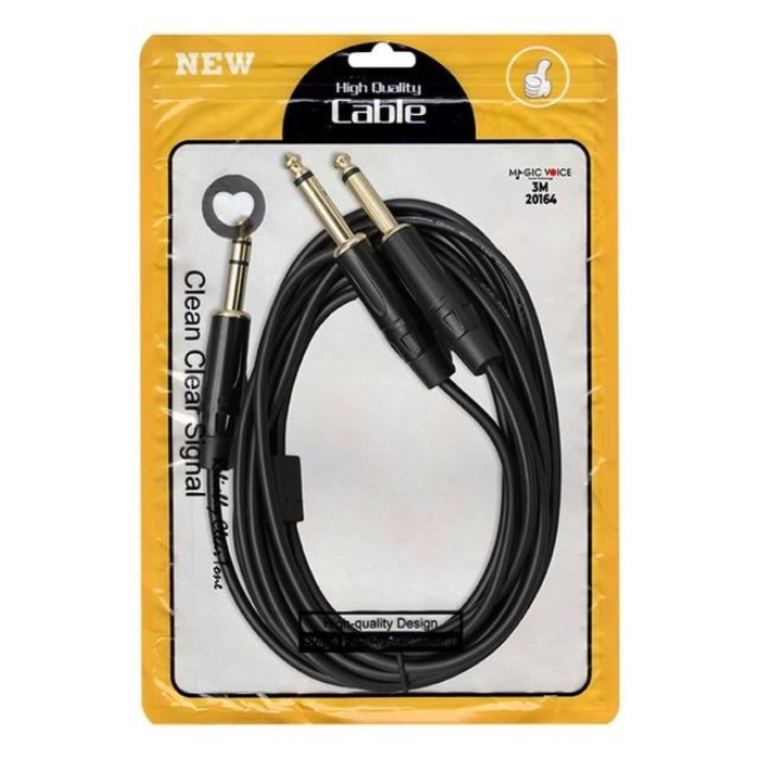 Magicvoice LD390B 2x 6.3 Mm Mono Erkek - 6.3 Mm Stereo Erkek 3 Metre Kablo