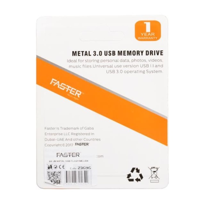 Faster 64 Gb Metal USB Flash Bellek