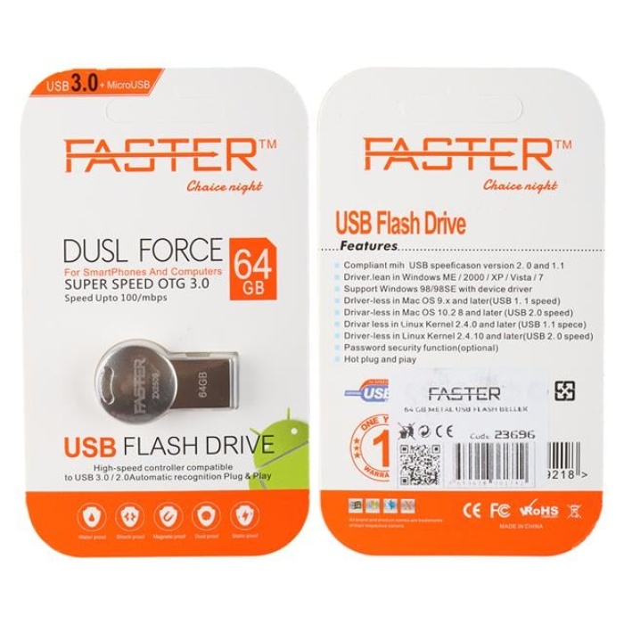 Faster 64 Gb Metal USB Flash Bellek
