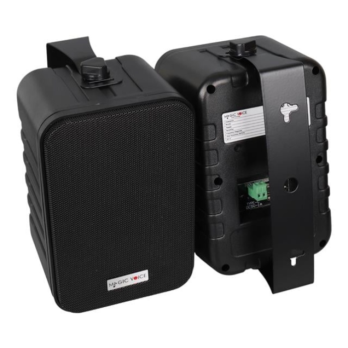 MagicVoice F-LHY4A 4 (10 CM) Hat Trafolu Duvar Tipi Sütun Hoparlör (10W RMS / 150W Peak - MP3 USB Uyumlu) Çiftli Takım Set - Siyah