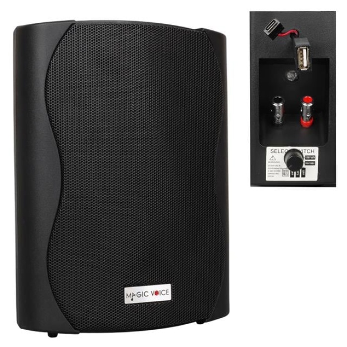 MagicVoice F-LHY5S 5.25 (13.5 CM) Hat Trafolu Duvar Tipi Sütun Hoparlör (20W RMS / 180W Peak - MP3 USB Uyumlu) - Siyah