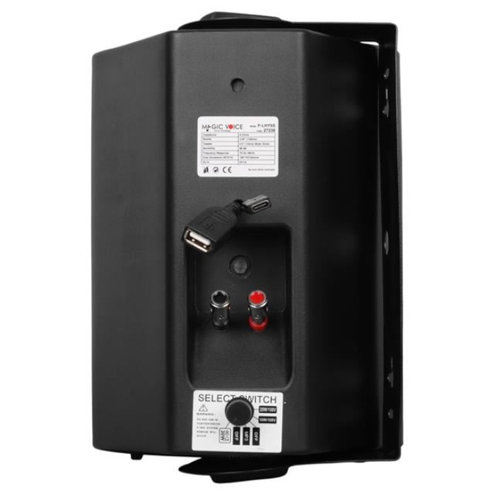 MagicVoice F-LHY5S 5.25 (13.5 CM) Hat Trafolu Duvar Tipi Sütun Hoparlör (20W RMS / 180W Peak - MP3 USB Uyumlu) - Siyah