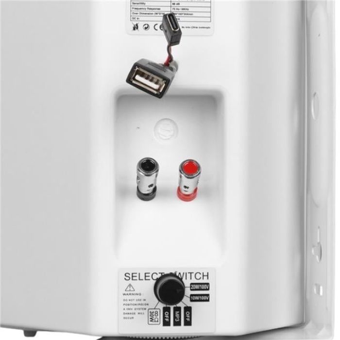 MagicVoice F-LHY5S 5.25 (13.5 CM) Hat Trafolu Duvar Tipi Sütun Hoparlör (20W RMS / 180W Peak - MP3 USB Uyumlu) - Beyaz