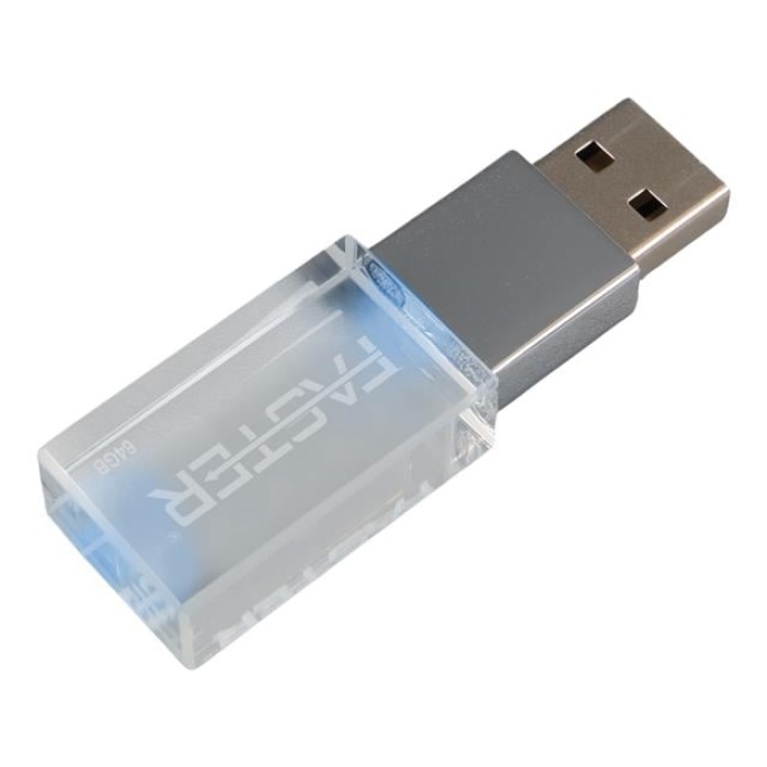 Faster 64 GB Mimi Serisi USB 3.0 Yüksek Hızlı Mavi Işıklı Metal Flash Bellek
